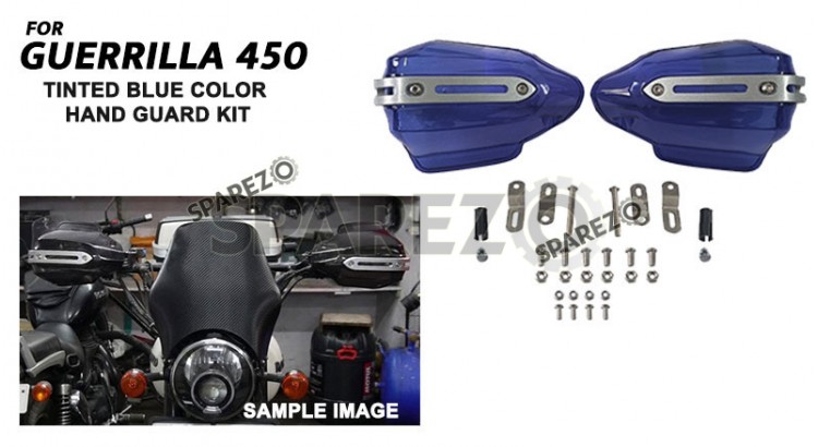 Fit For Royal Enfield Guerrilla 450 Tinted Blue Color Hand Guard Kit - SPAREZO